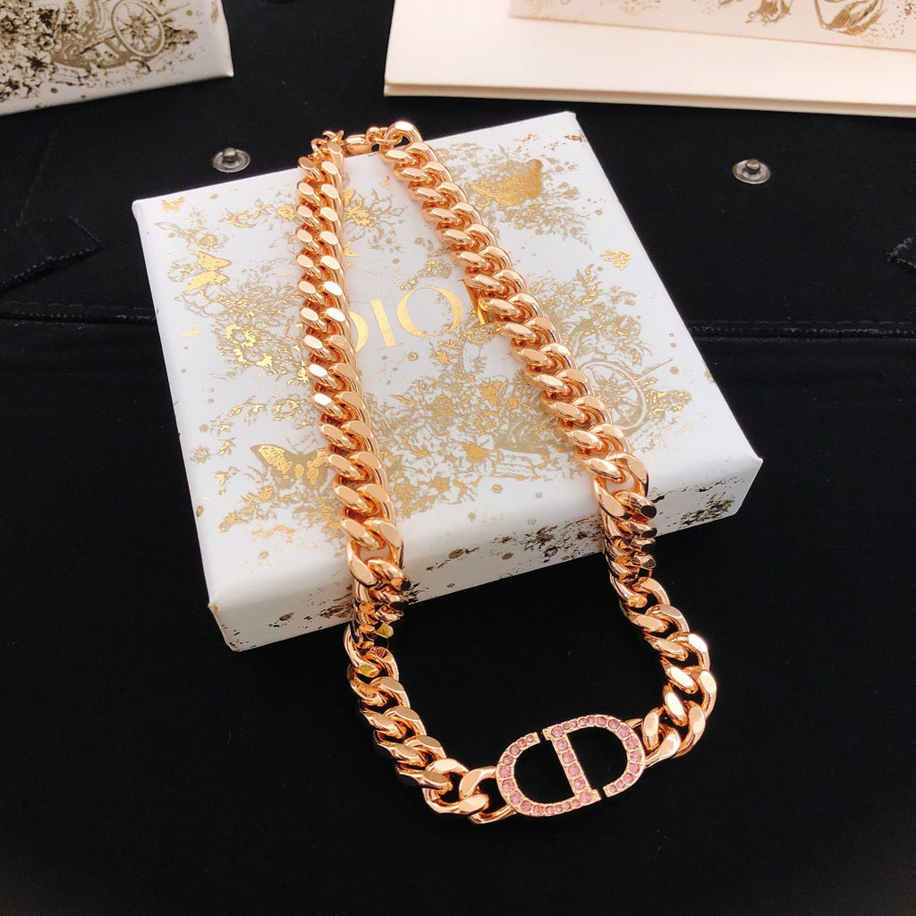 Dior Rose-Gold-Tone CD Curb Necklace - product image 1