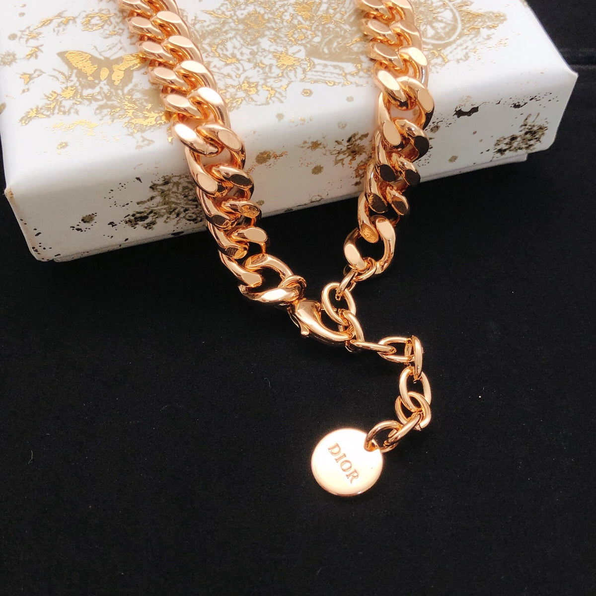 Dior Rose-Gold-Tone CD Curb Necklace - product image 5