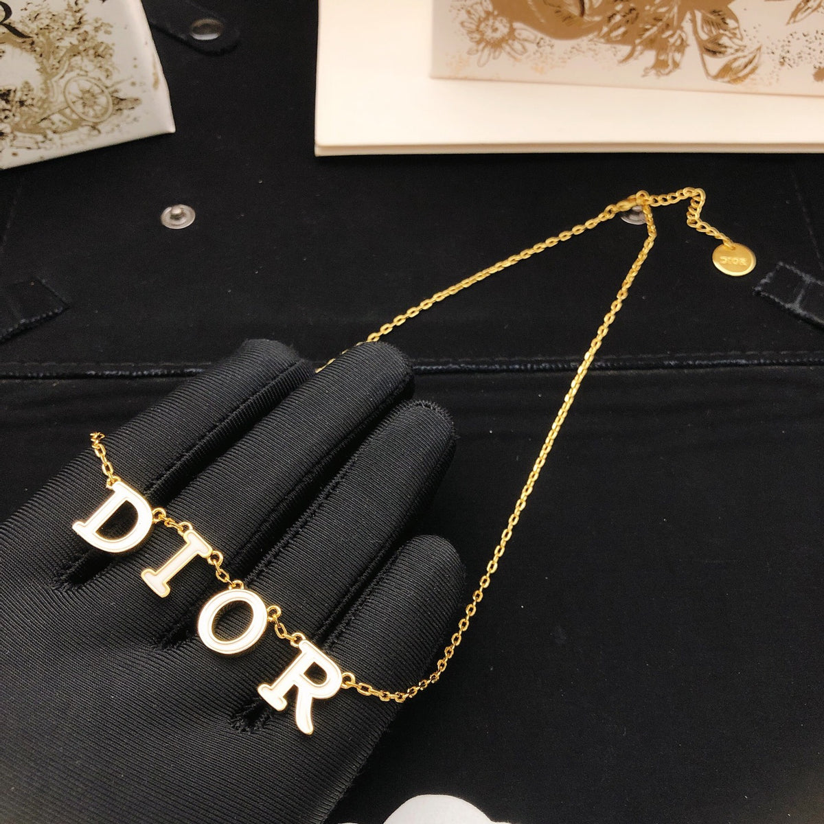 Dior Gold-Tone Spaced Letter Necklace - product image 2