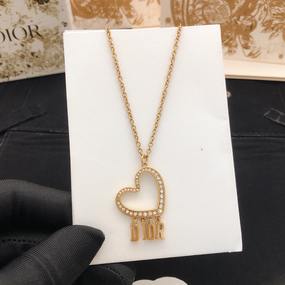 Dior Heart Outline Letter Necklace - product image 5