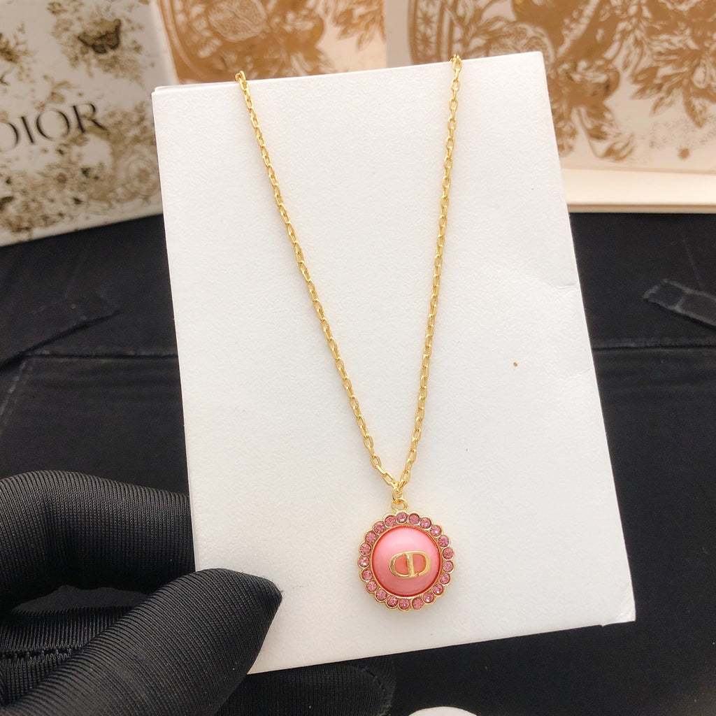 Dior Pink Medallion Pendant Necklace - product image 3