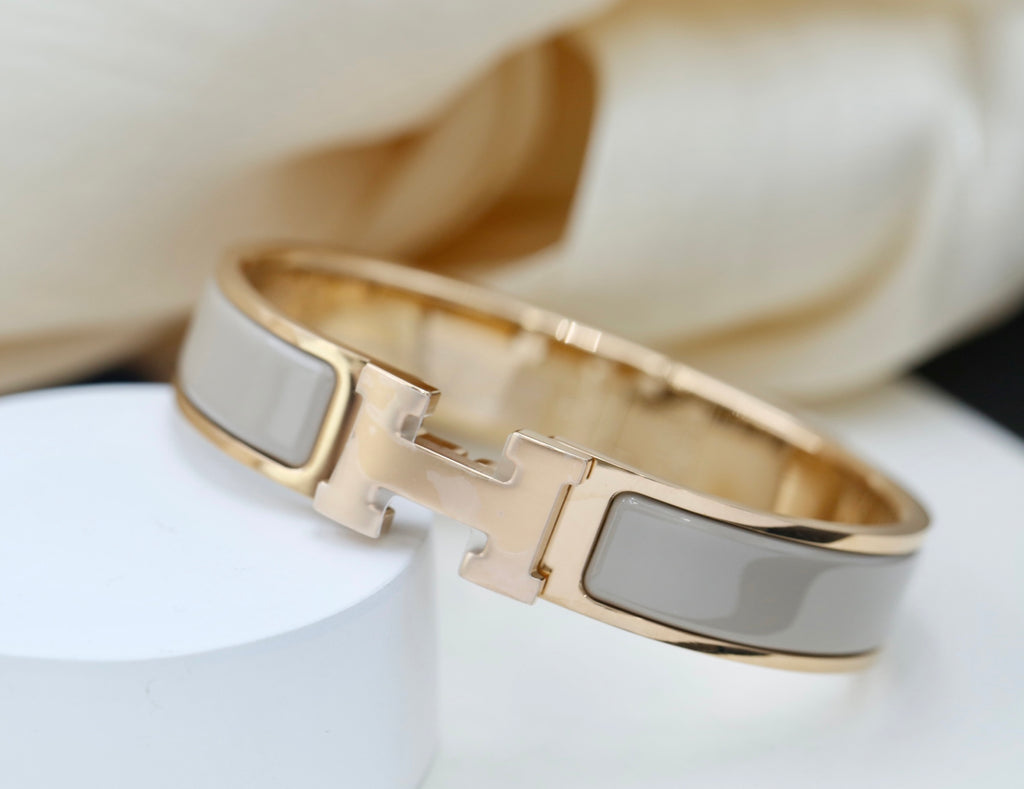 Hermès H-Clasp Enamel Bangle in Three Metal Tones - album image 4