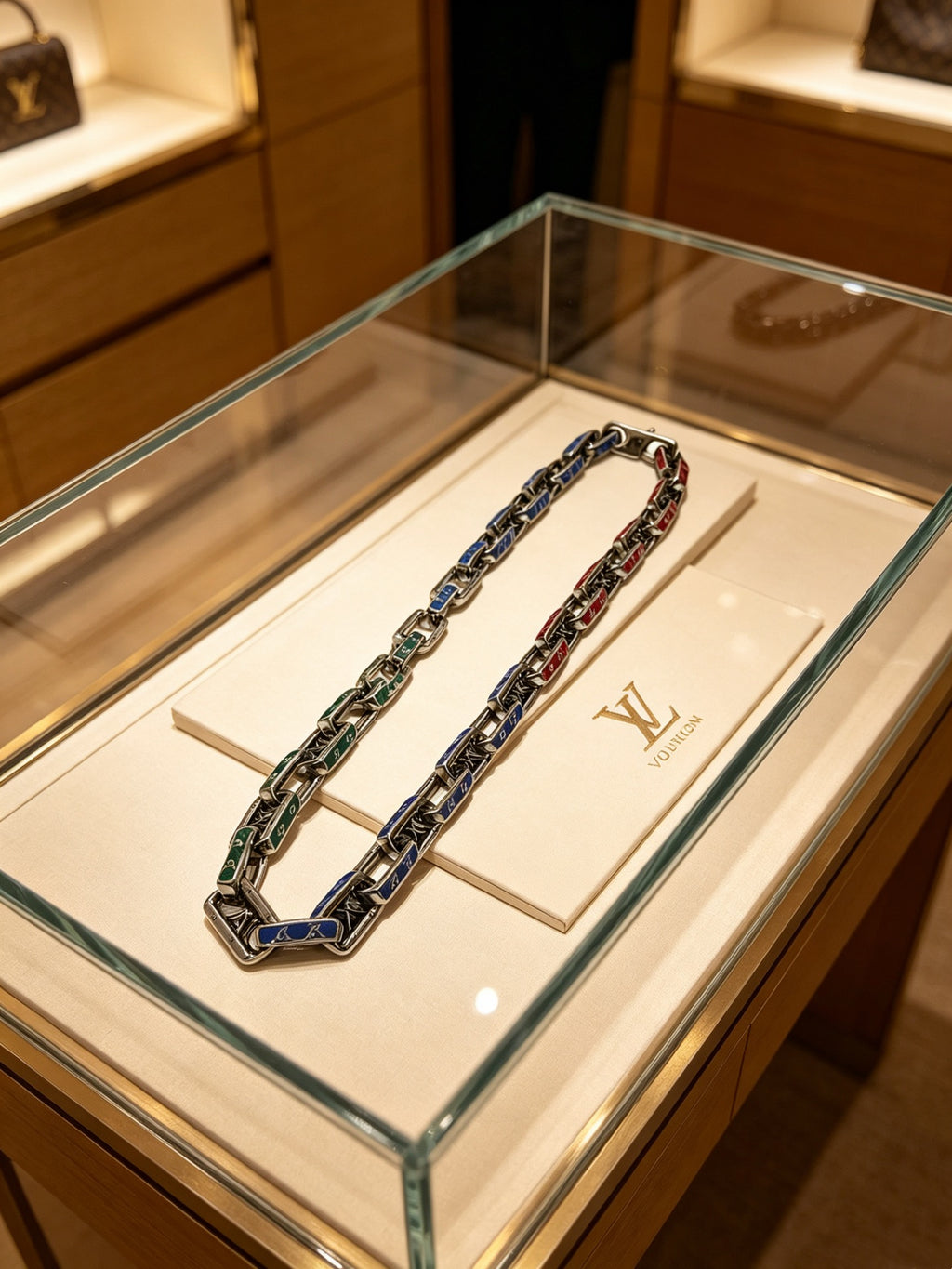 Louis Vuitton Silver-Tone Antiqued Chain Necklace - album image 5