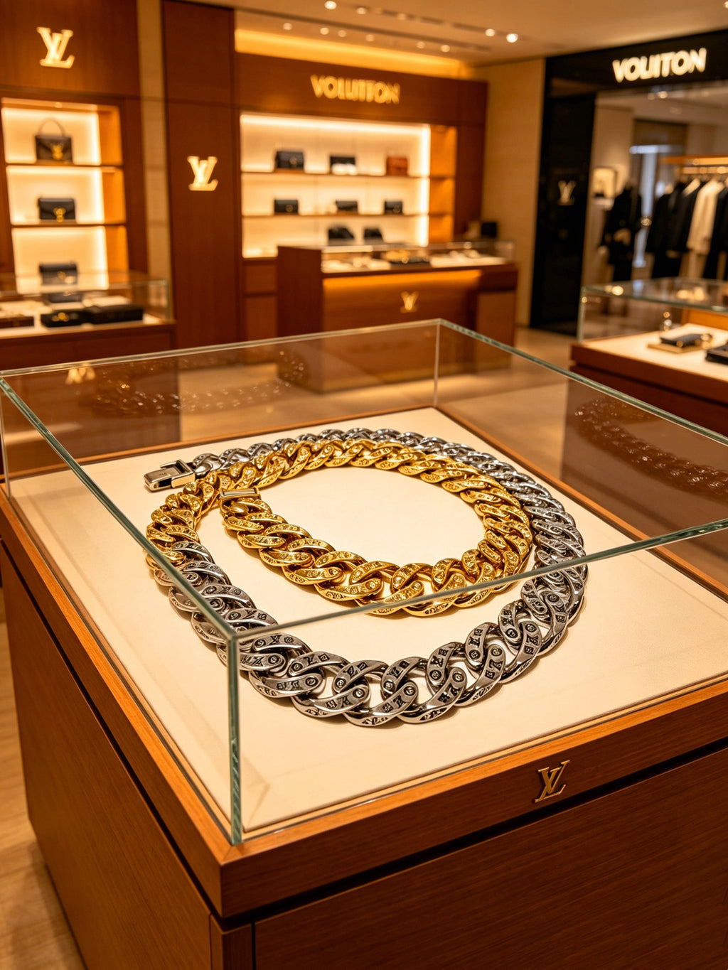 Louis Vuitton Silver-Tone Antiqued Chain Necklace - album image 5