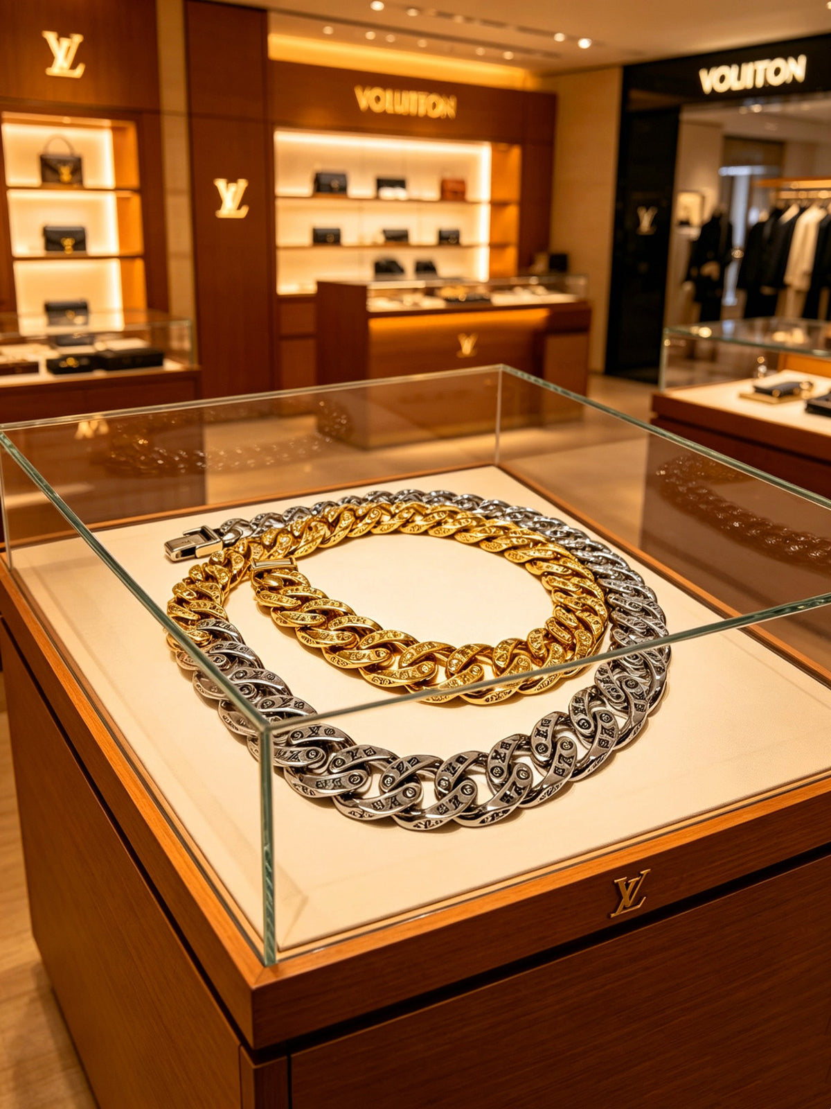 Louis Vuitton Silver-Tone Antiqued Chain Necklace - album image 5