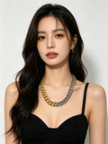 Louis Vuitton Silver-Tone Antiqued Chain Necklace - album image 1