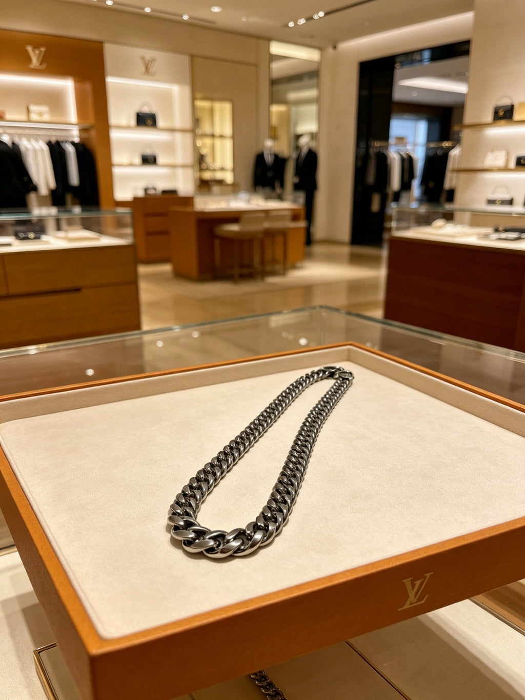 Louis Vuitton Silver-Tone Antiqued Chain Necklace - album image 8