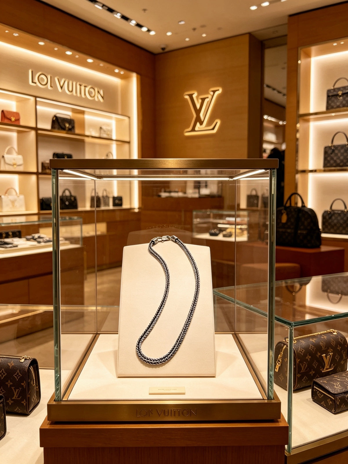Louis Vuitton Silver-Tone Antiqued Chain Necklace - album image 5