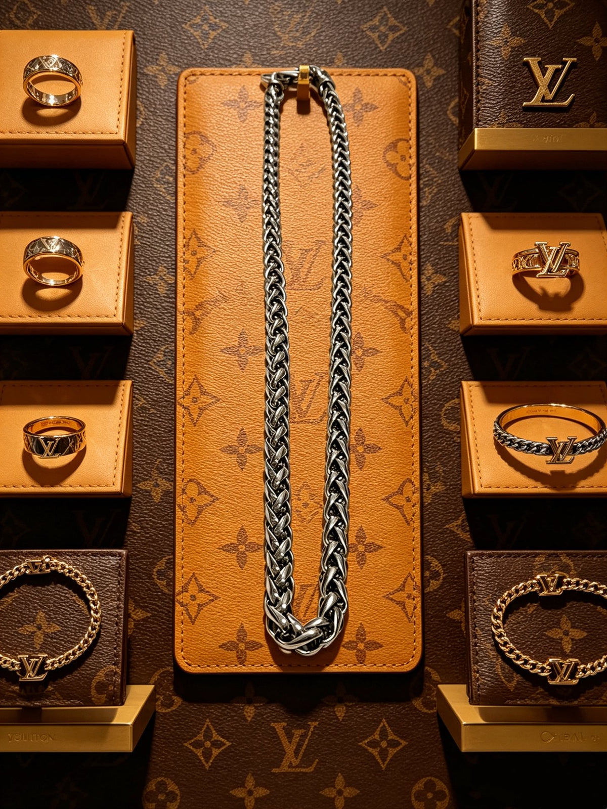 Louis Vuitton Silver-Tone Antiqued Chain Necklace - album image 5