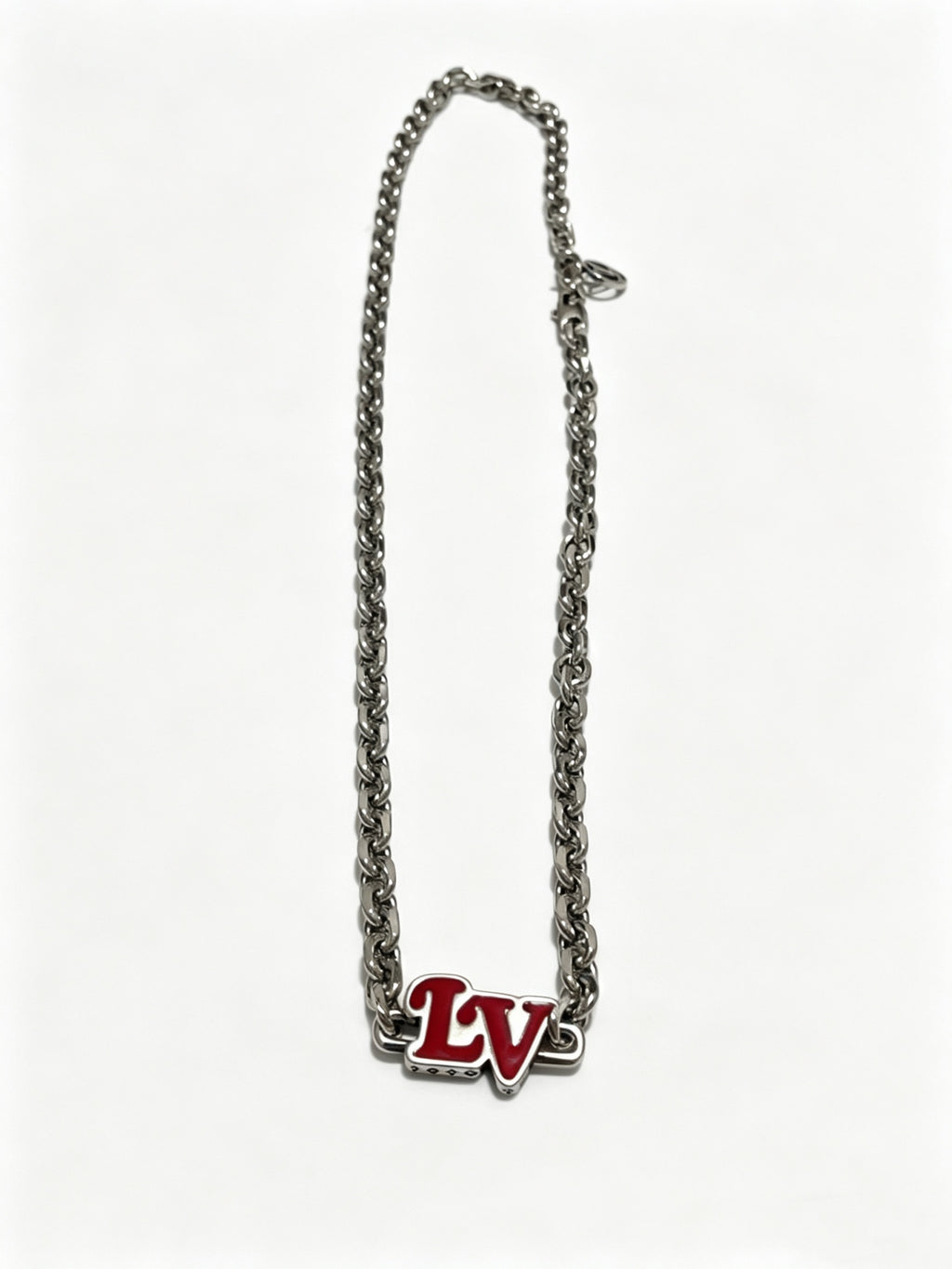 Louis Vuitton Silver-Tone Antiqued Chain Necklace - album image 4