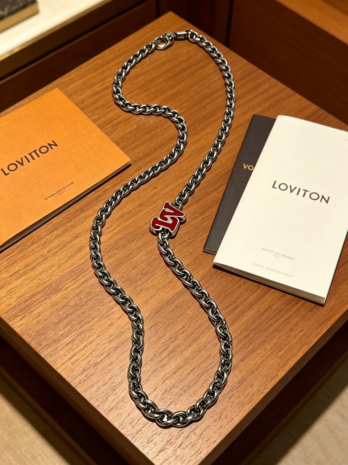 Louis Vuitton Silver-Tone Antiqued Chain Necklace - album image 5