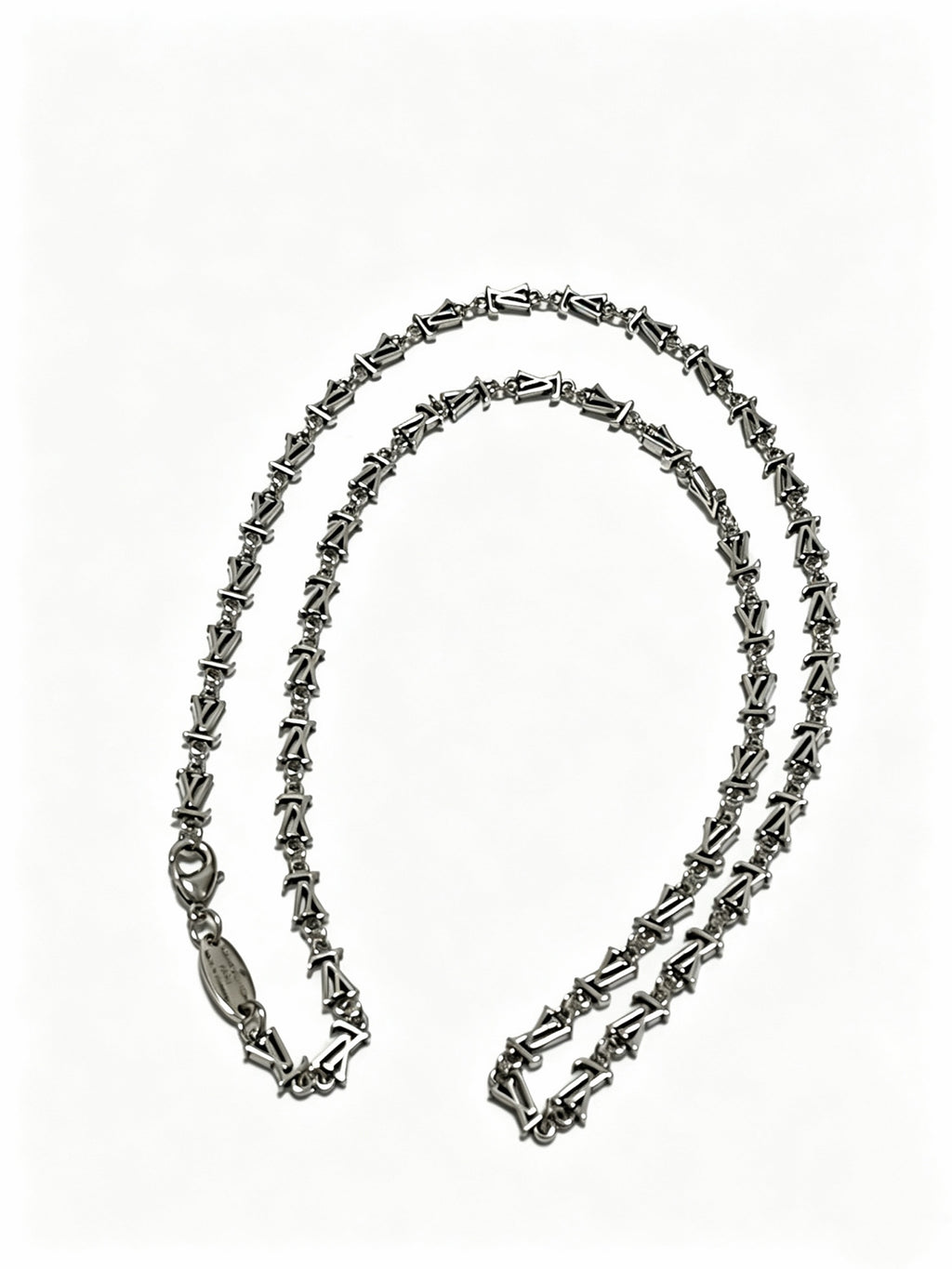 Louis Vuitton Silver-Tone Antiqued Chain Necklace - album image 1