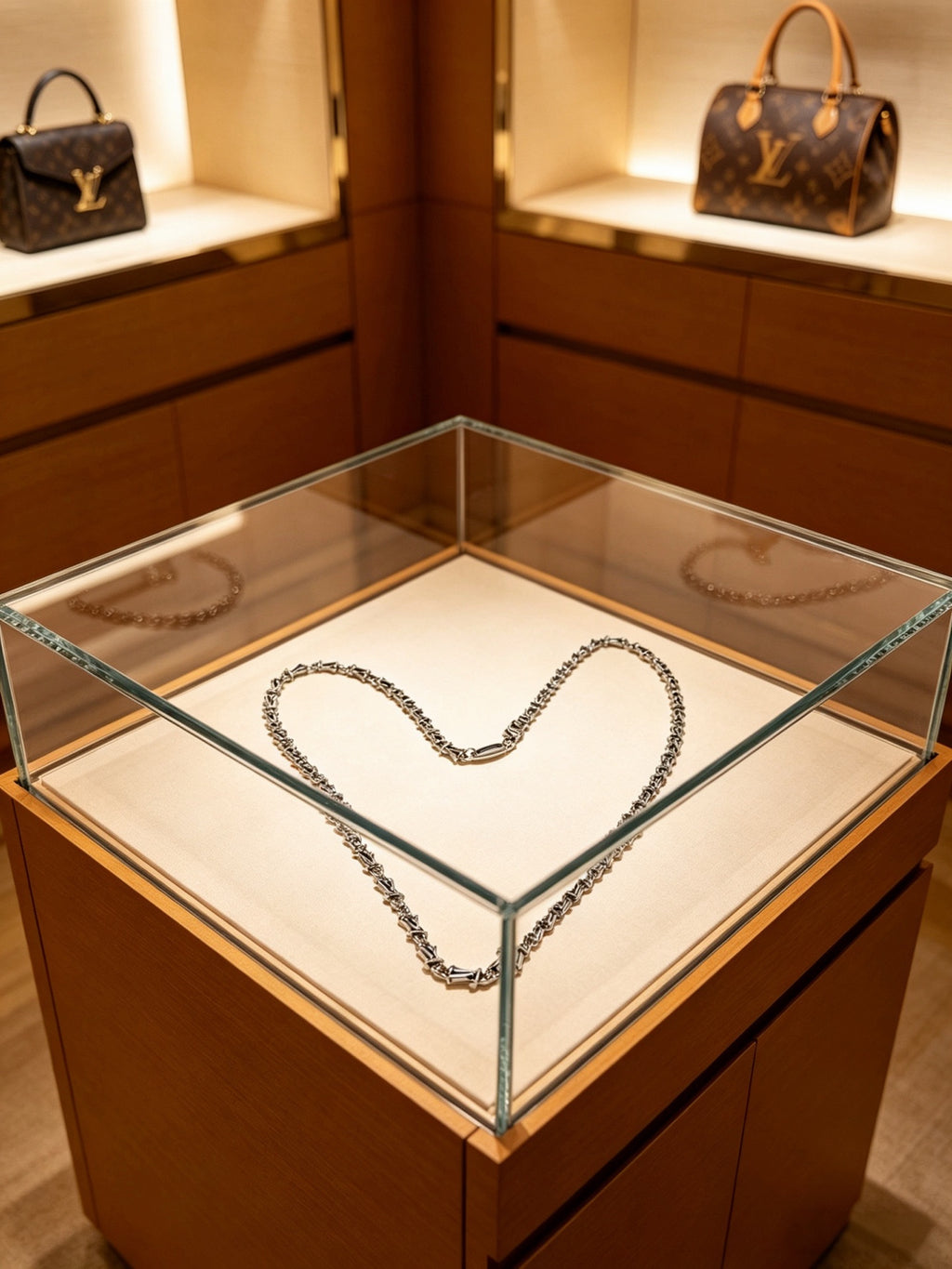 Louis Vuitton Silver-Tone Antiqued Chain Necklace - album image 7