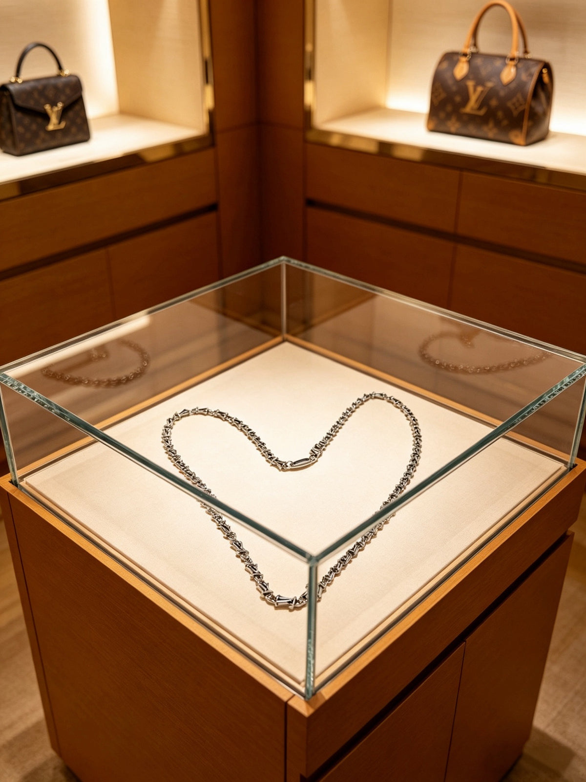 Louis Vuitton Silver-Tone Antiqued Chain Necklace - album image 7