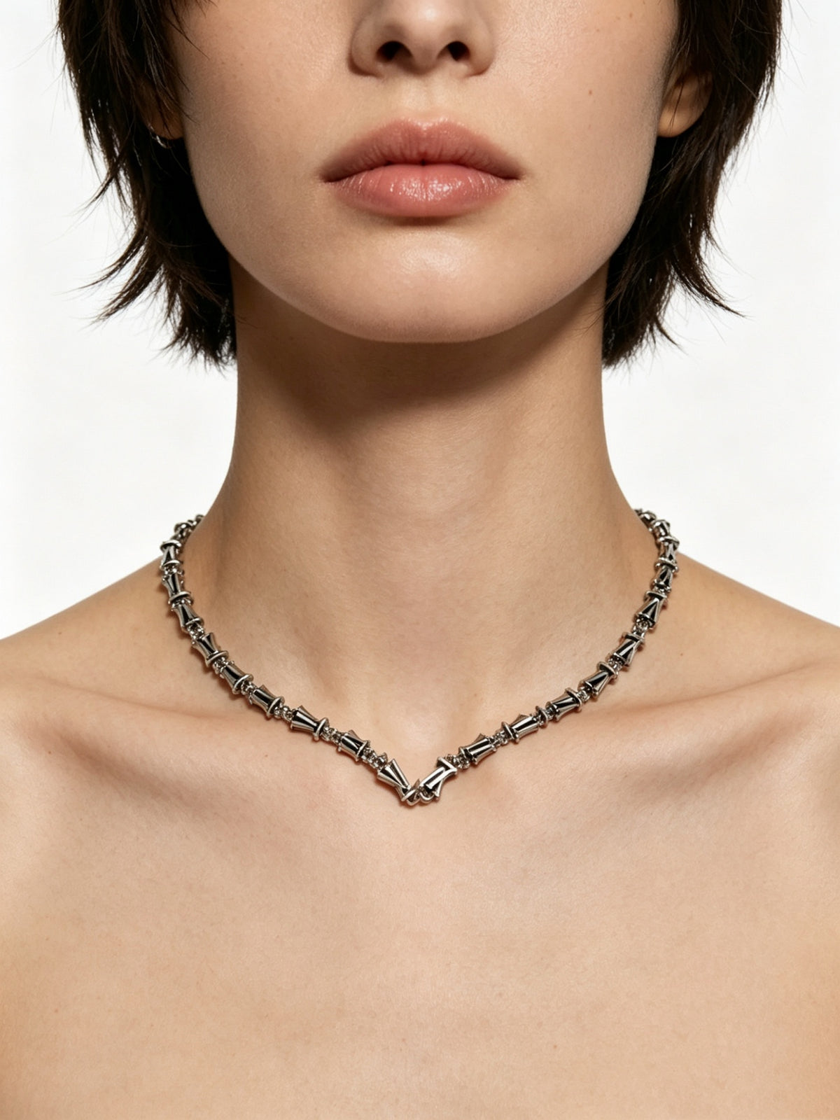 Louis Vuitton Silver-Tone Antiqued Chain Necklace - album image 6