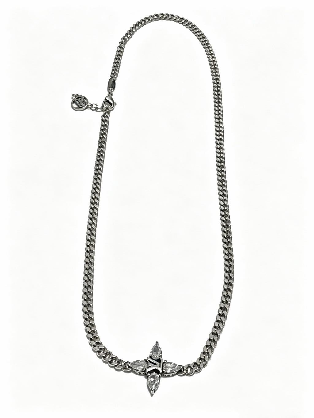 Louis Vuitton Silver-Tone Antiqued Chain Necklace - album image 1