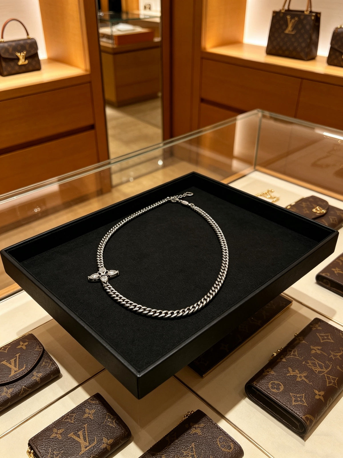 Louis Vuitton Silver-Tone Antiqued Chain Necklace - album image 8
