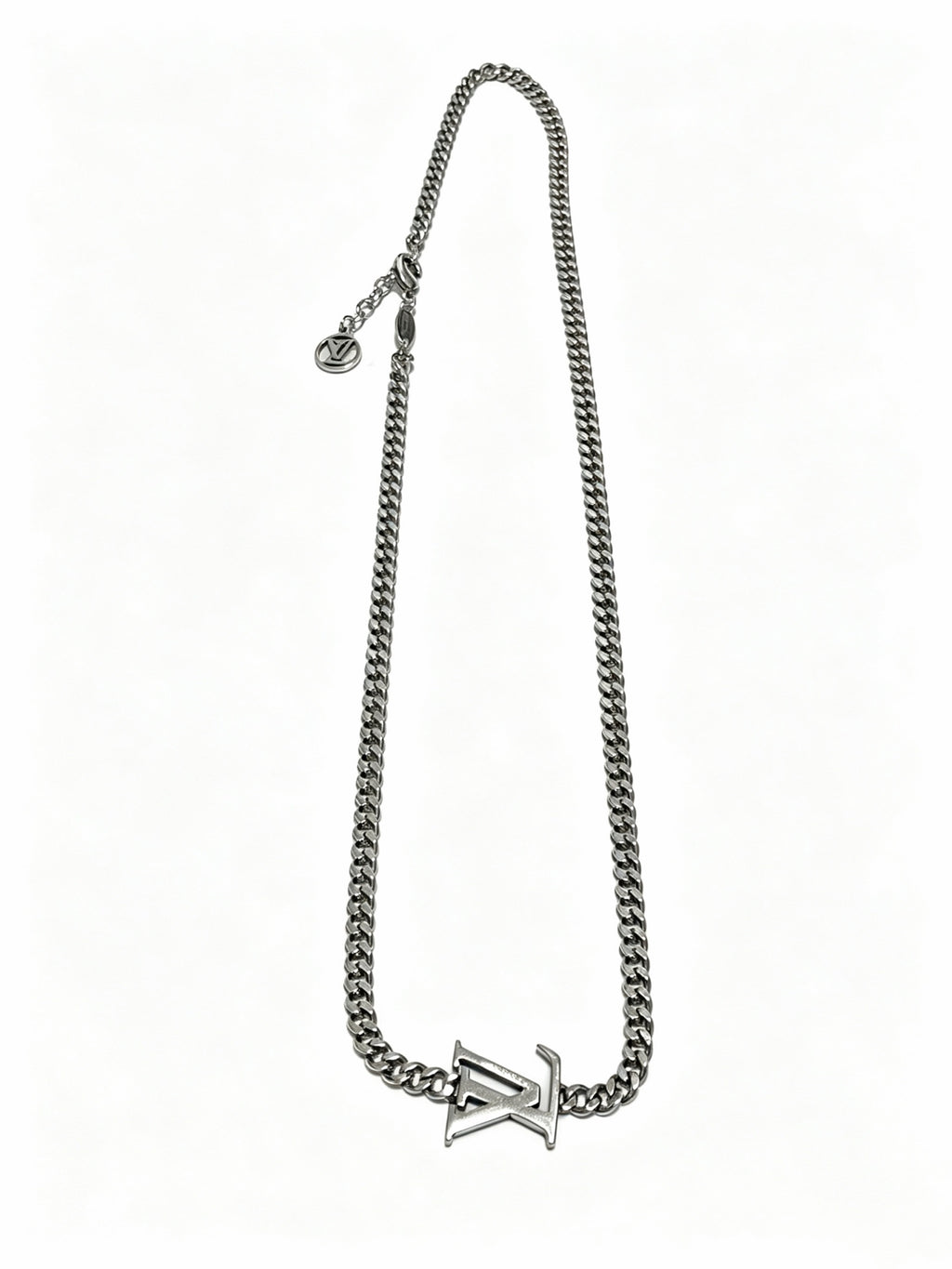 Louis Vuitton Silver-Tone Antiqued Chain Necklace - album image 2