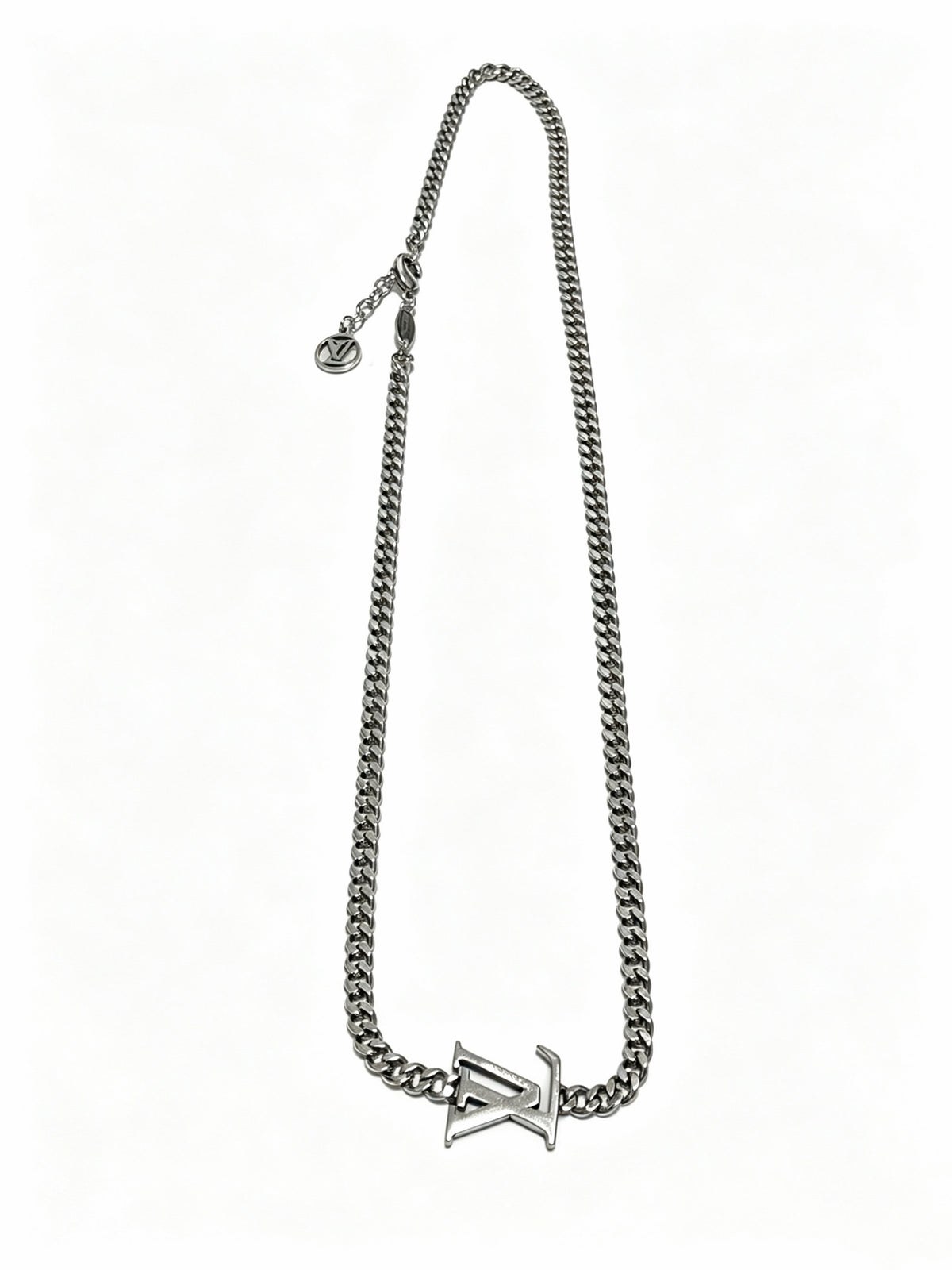 Louis Vuitton Silver-Tone Antiqued Chain Necklace - album image 2