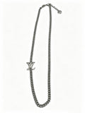 Louis Vuitton Silver-Tone Antiqued Chain Necklace - album image 1