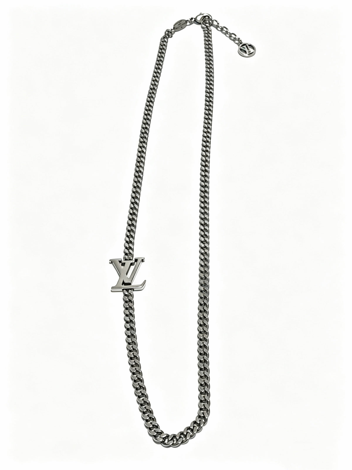Louis Vuitton Silver-Tone Antiqued Chain Necklace - album image 1