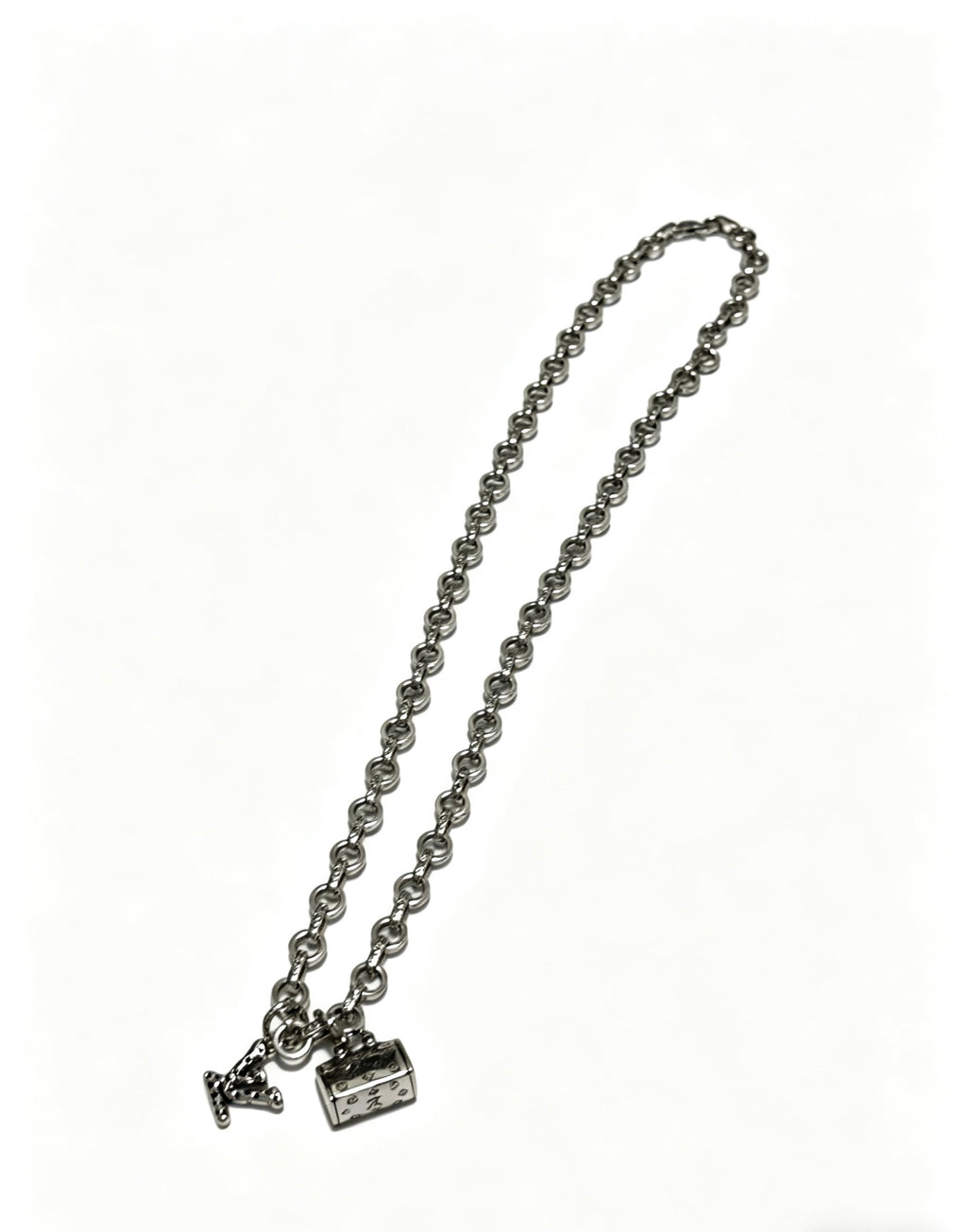 Louis Vuitton Silver-Tone Antiqued Chain Necklace - album image 2