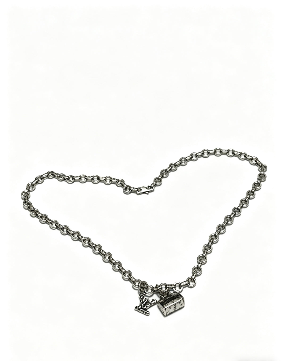 Louis Vuitton Silver-Tone Antiqued Chain Necklace - album image 1