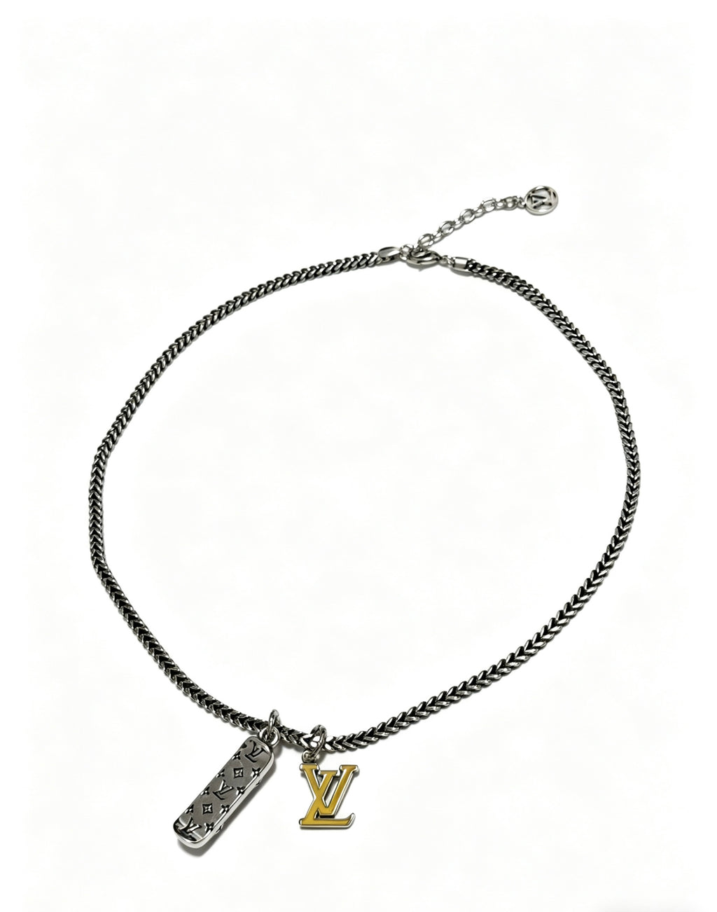 Louis Vuitton Silver-Tone Antiqued Chain Necklace - album image 1