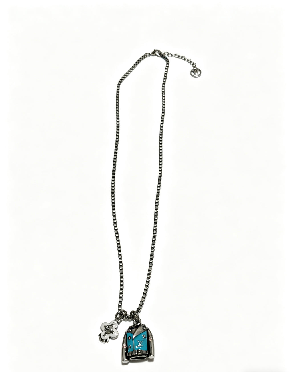 Louis Vuitton Silver-Tone Antiqued Chain Necklace - album image 3