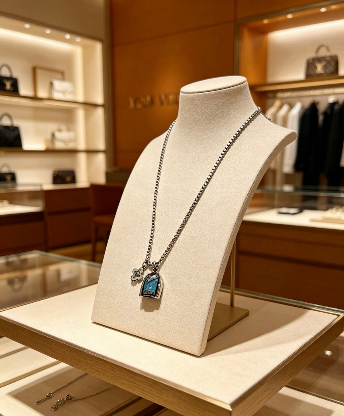 Louis Vuitton Silver-Tone Antiqued Chain Necklace - album image 9