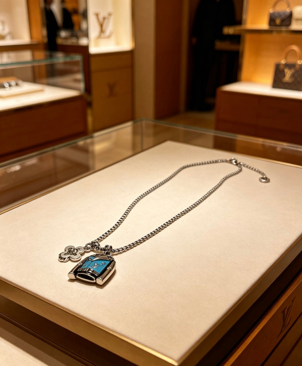 Louis Vuitton Silver-Tone Antiqued Chain Necklace - album image 8