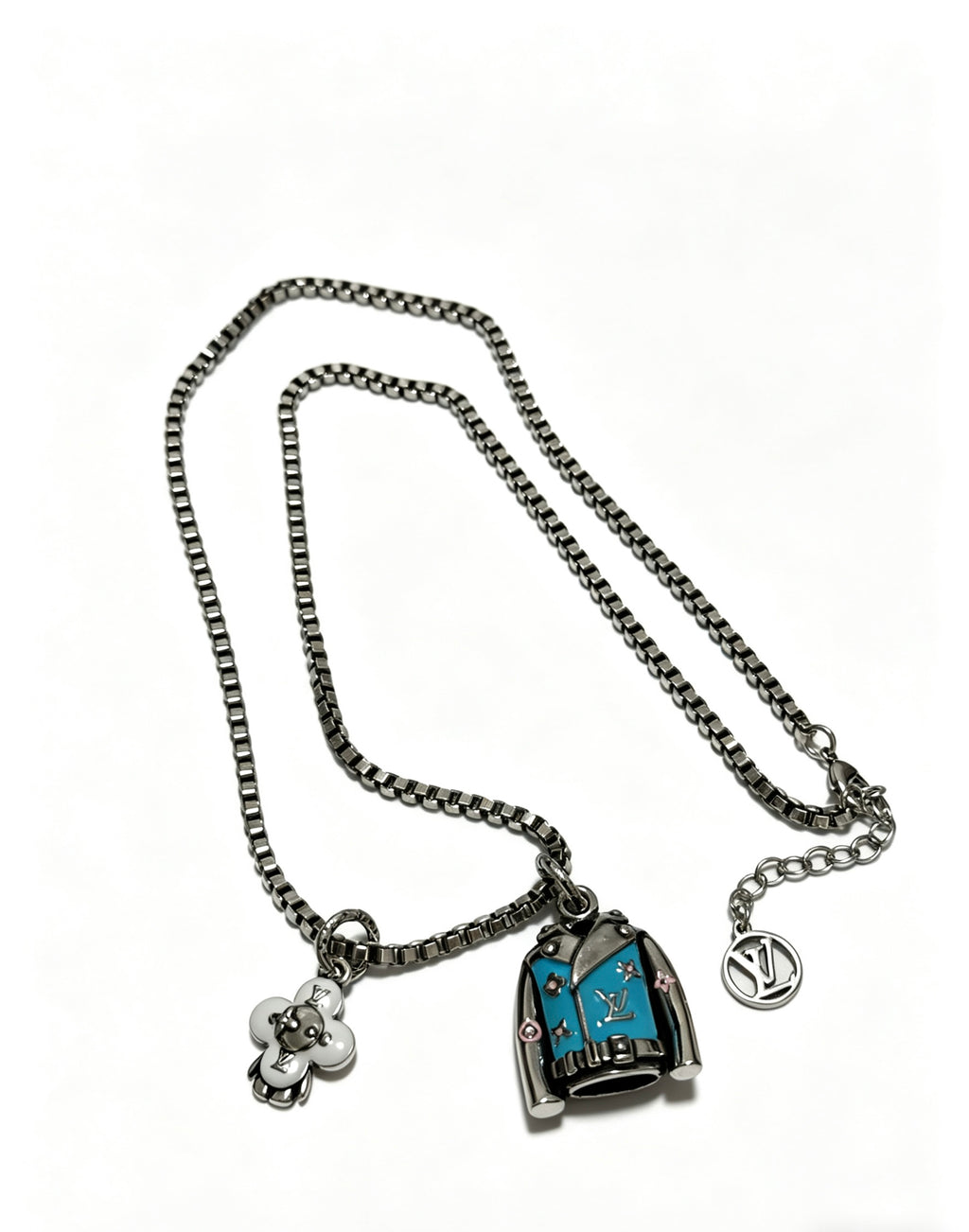 Louis Vuitton Silver-Tone Antiqued Chain Necklace - album image 2