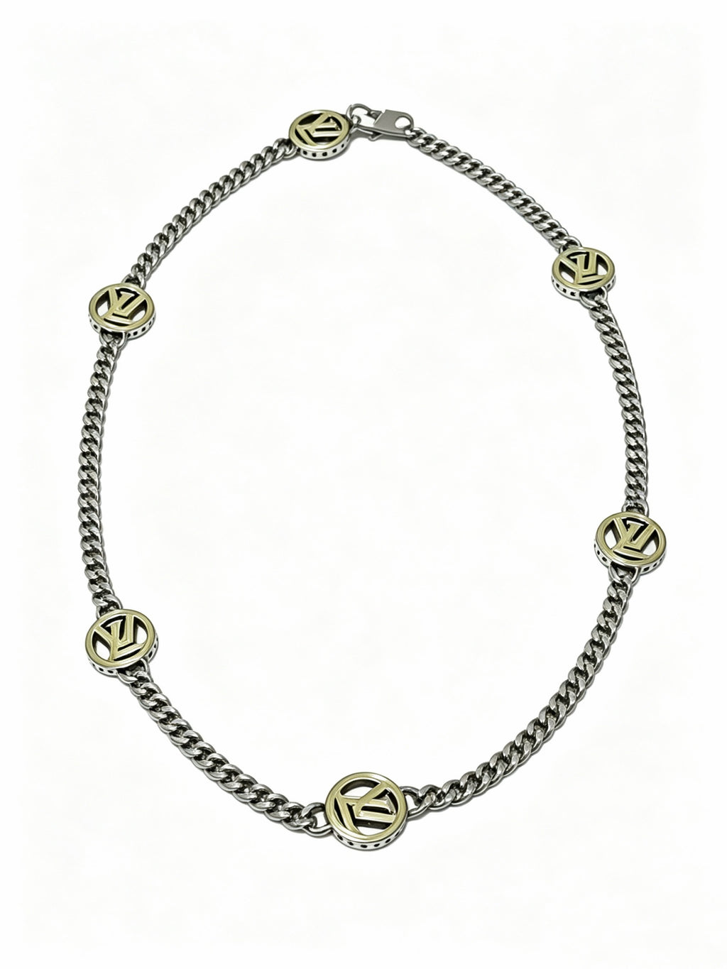 Louis Vuitton Silver-Tone Antiqued Chain Necklace - album image 1
