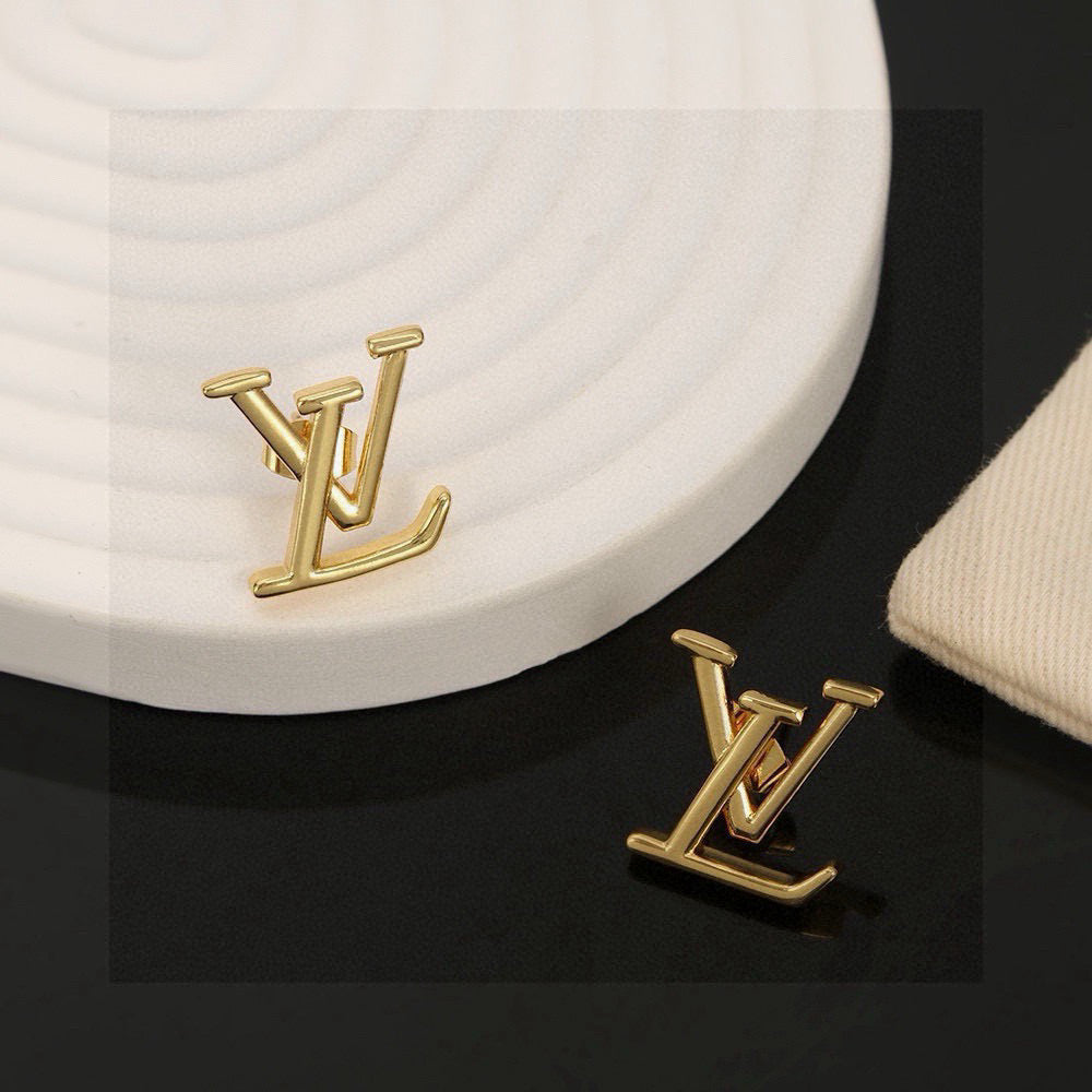 Louis Vuitton Gold-Tone LV Letter Stud Earrings - album image 1