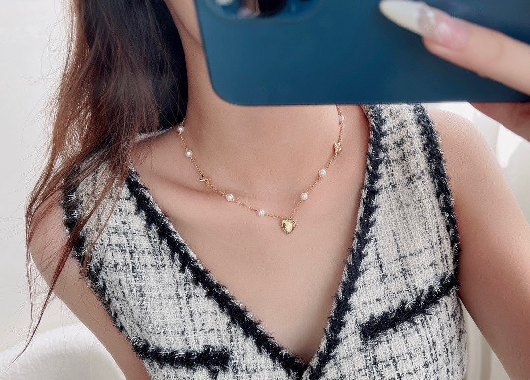 Louis Vuitton Heart LV Letter Necklace - album image 5