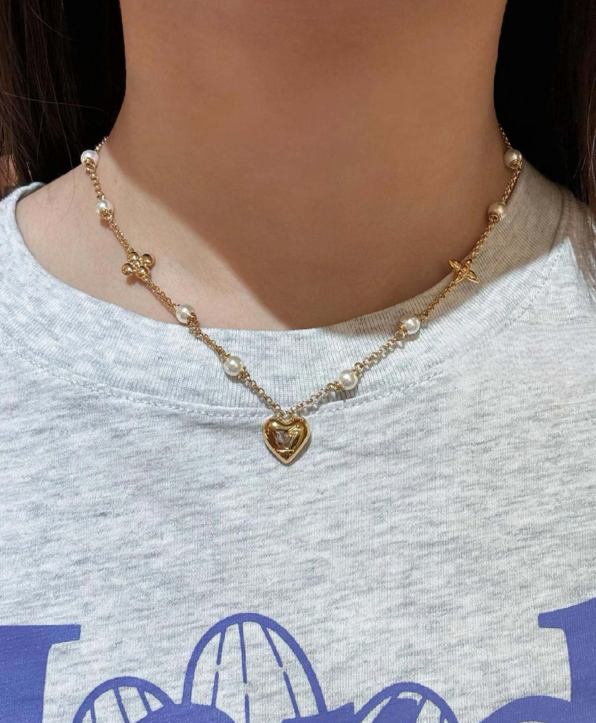 Louis Vuitton Heart LV Letter Necklace - album image 7