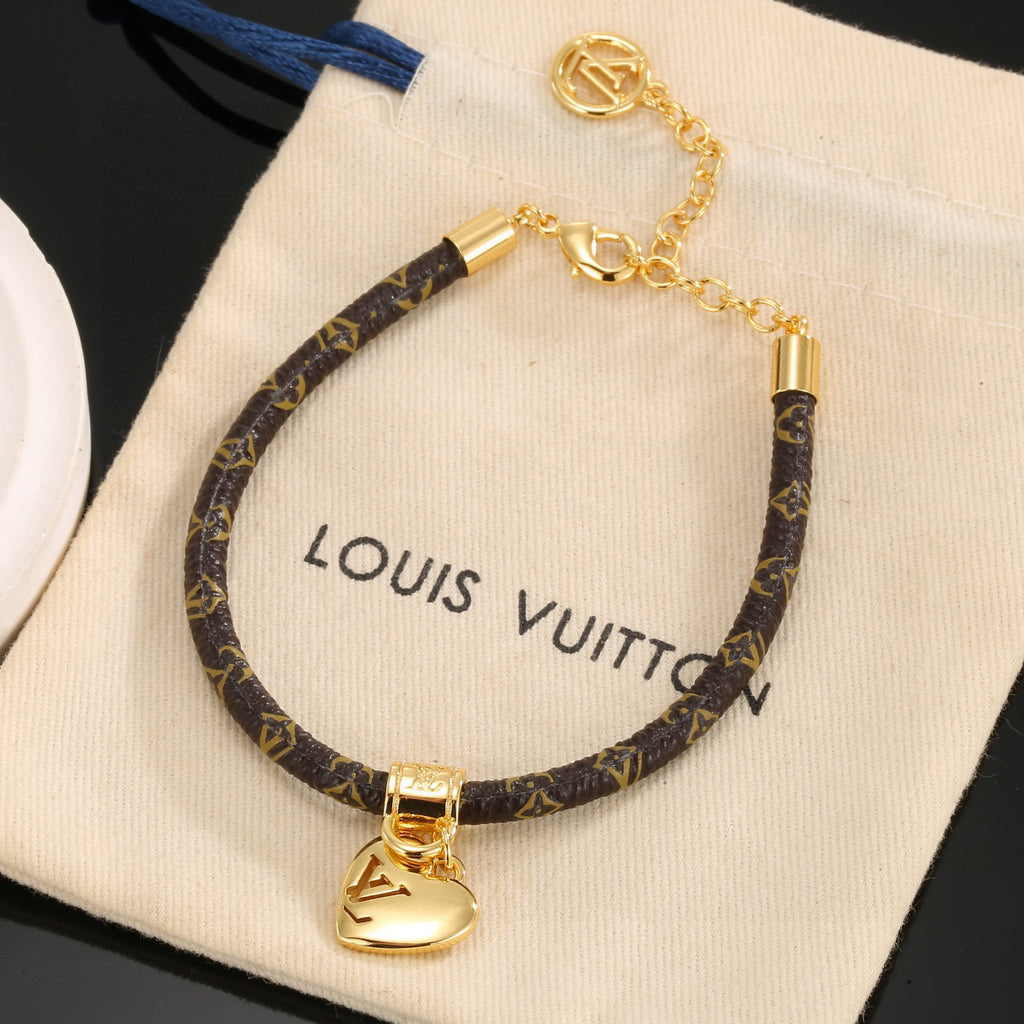 Louis Vuitton Circle Gold-Tone Leather Bracelet - album image 3