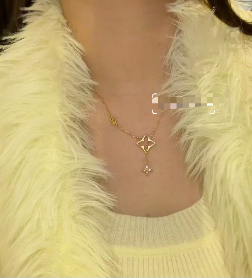 Louis Vuitton Gold-Tone Pink Clover LV Letter Jewelry - Earrings or Necklace - album image 6