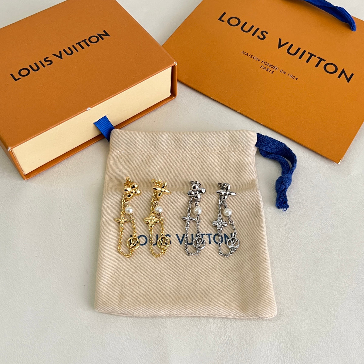 Louis Vuitton Silver-Tone Geometric Drop Earrings - album image 3