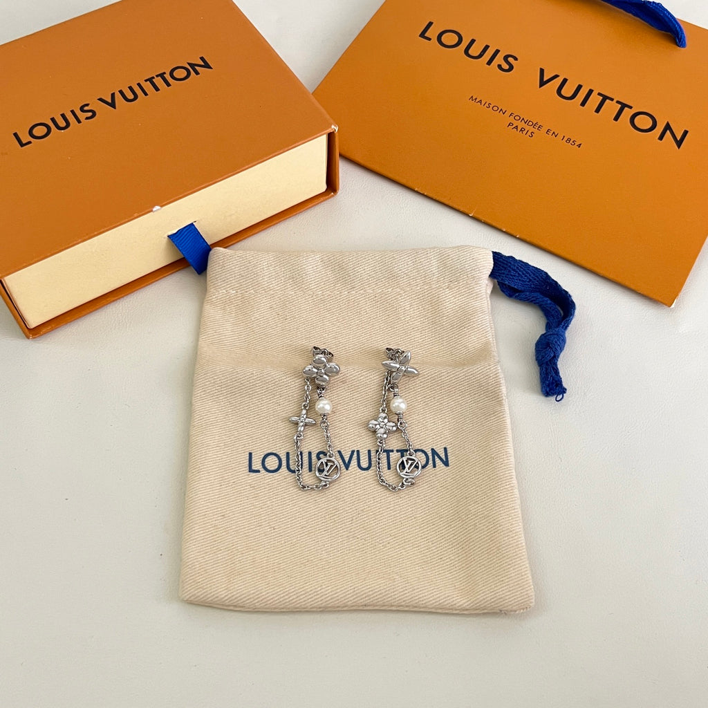 Louis Vuitton Silver-Tone Geometric Drop Earrings - album image 1