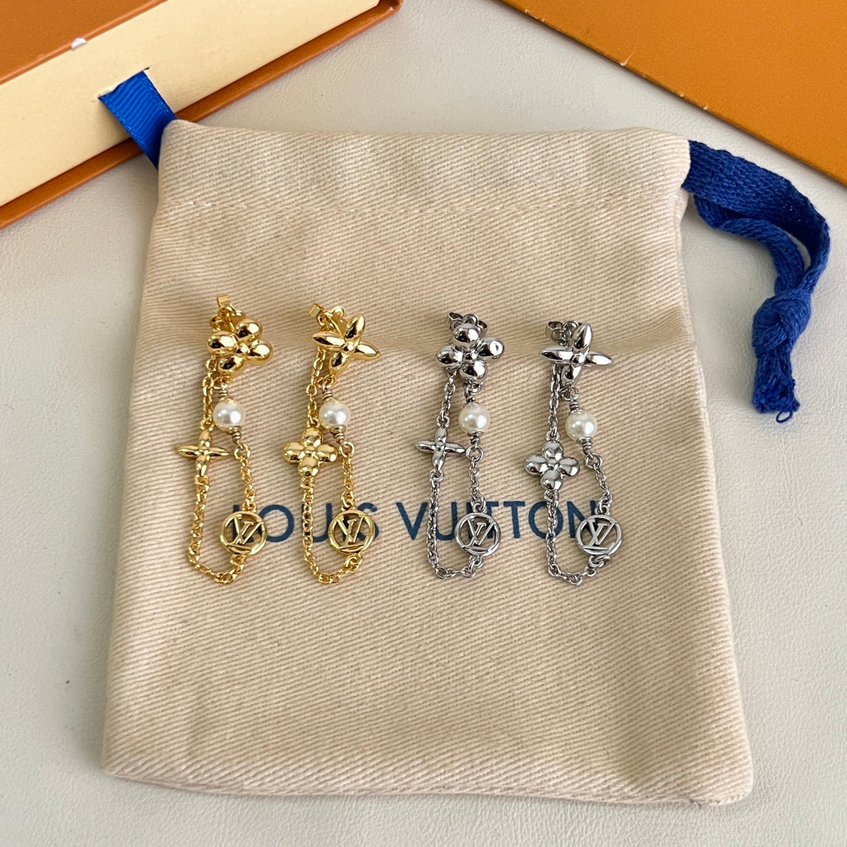Louis Vuitton Gold-Tone Geometric Drop Earrings - album image 4