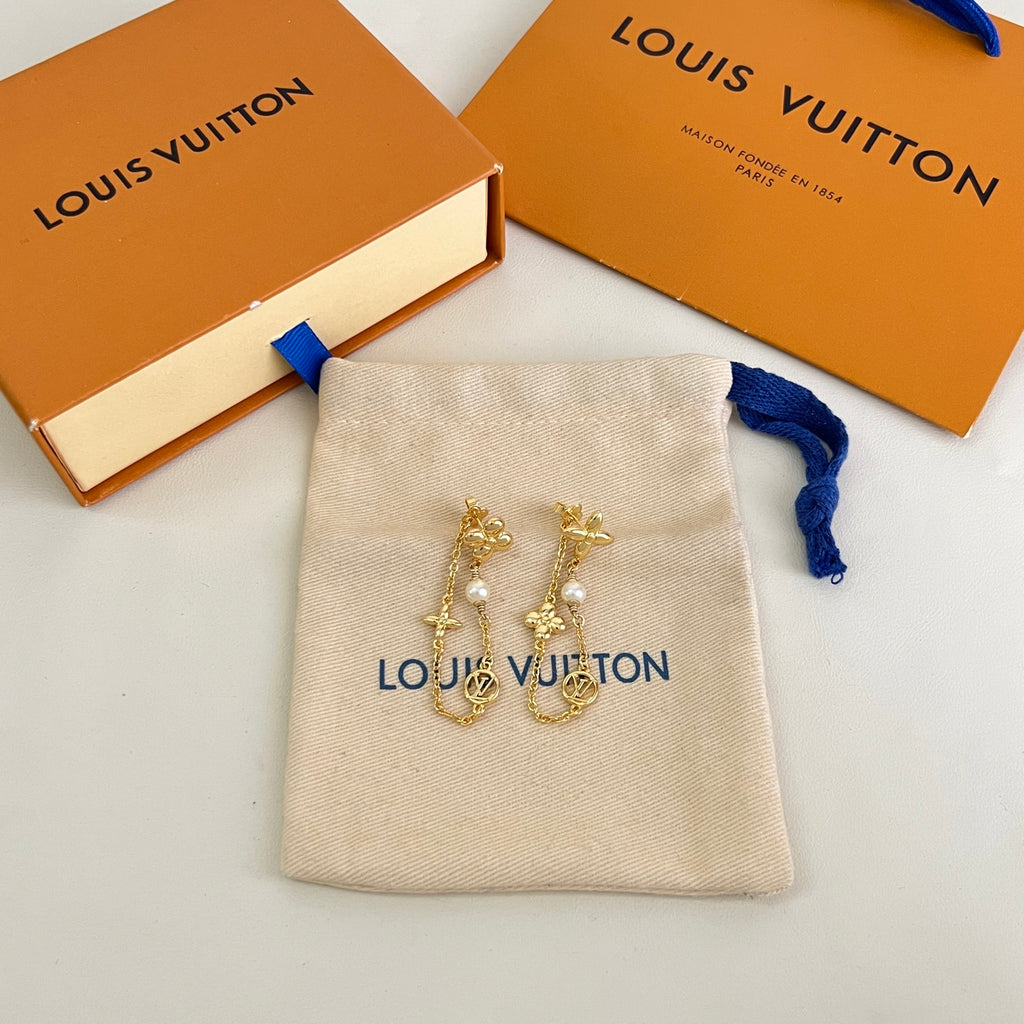 Louis Vuitton Gold-Tone Geometric Drop Earrings - album image 1