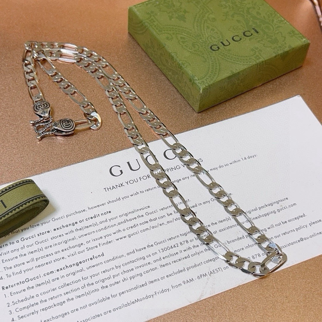 Gucci Anger Forest Interlocking G Antiqued Chain Necklace - album image 2