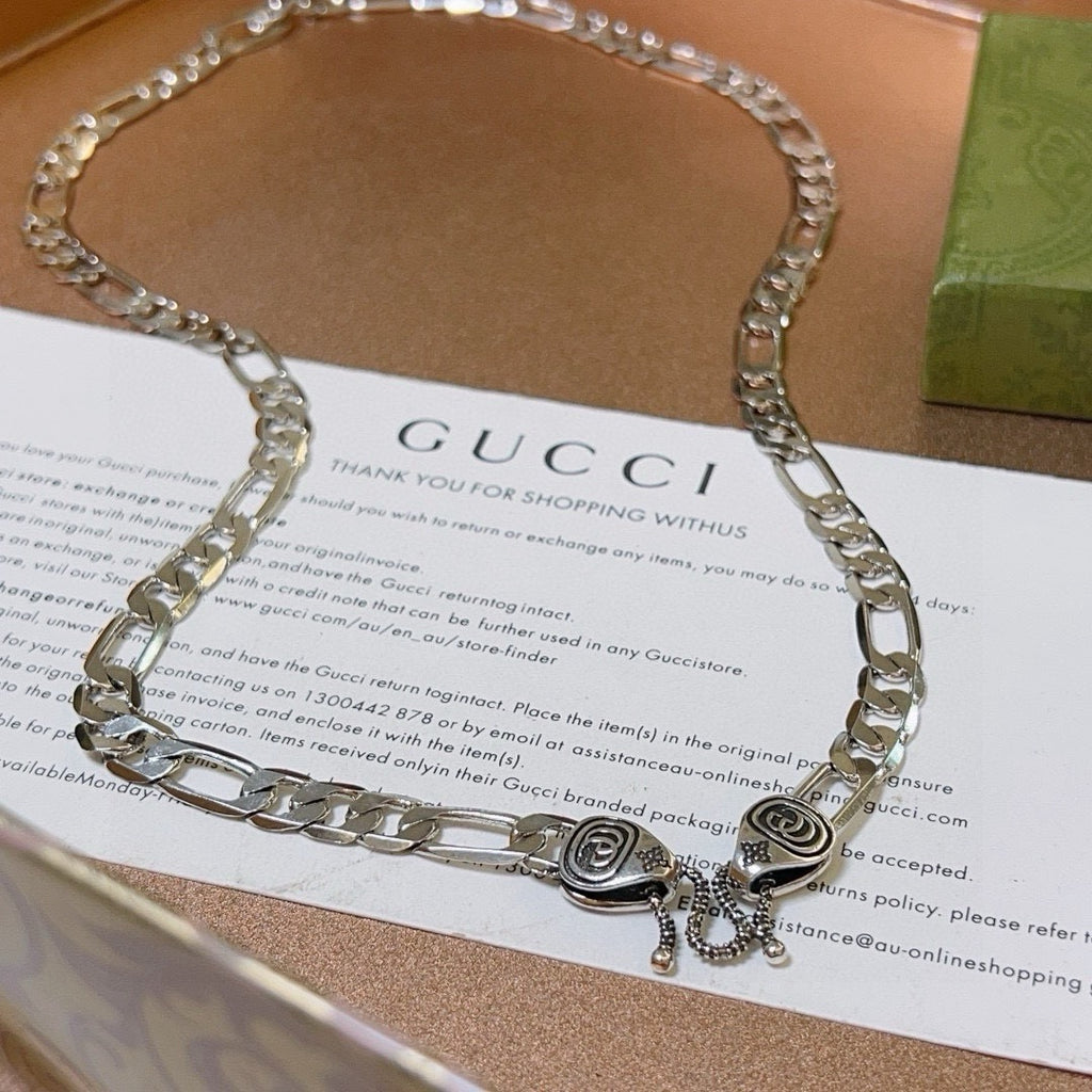 Gucci Anger Forest Interlocking G Antiqued Chain Necklace - album image 8