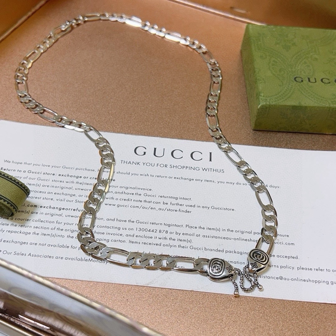 Gucci Anger Forest Interlocking G Antiqued Chain Necklace - album image 4