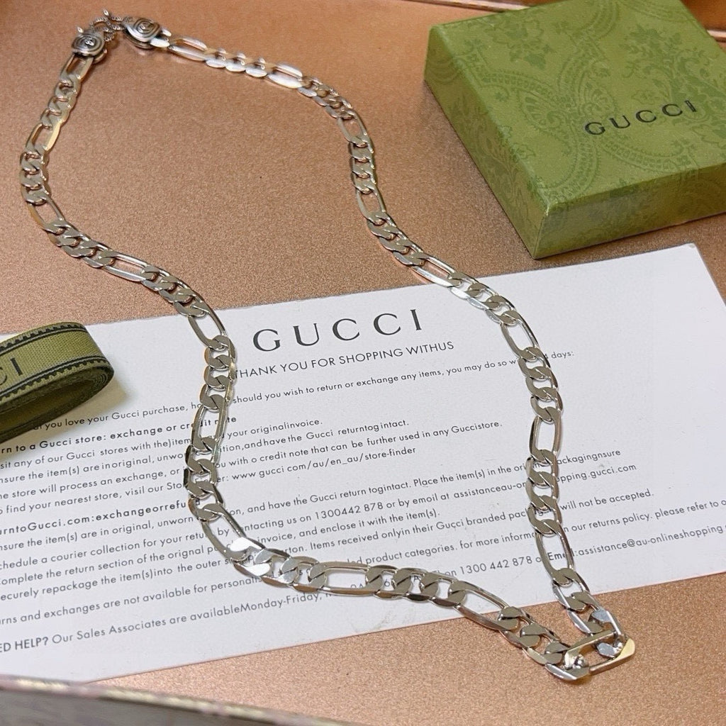 Gucci Anger Forest Interlocking G Antiqued Chain Necklace - album image 1