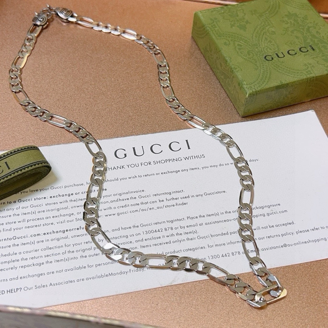 Gucci Anger Forest Interlocking G Antiqued Chain Necklace - album image 1