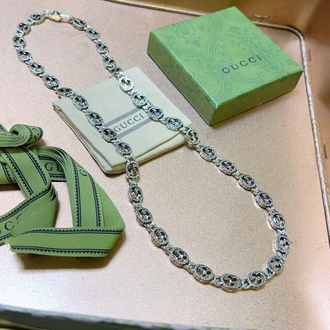 Gucci Anger Forest Interlocking G Antiqued Chain Necklace - album image 6