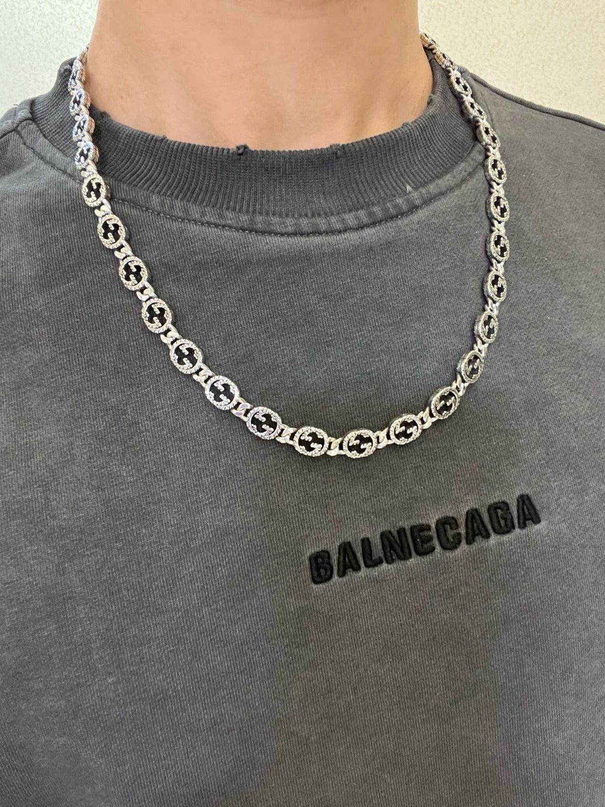 Gucci Anger Forest Interlocking G Antiqued Chain Necklace - album image 7
