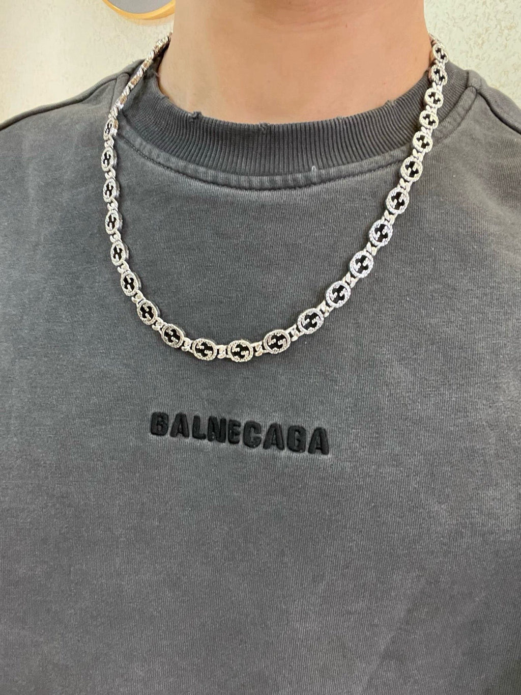 Gucci Anger Forest Interlocking G Antiqued Chain Necklace - album image 5